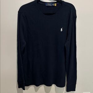 Polo by Ralph Lauren Navy Long-Sleeve Waffle Knit Crew